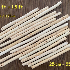 Debarked Real Branch Wood Sticks Thin Macrame Hanging Dowel Different size for Hangings Tapestries and Craft Projects From Birch Wooden Pole