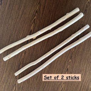 Birkenholz (2er-Set): 60 cm lange geschälte Astdübel für Makramee