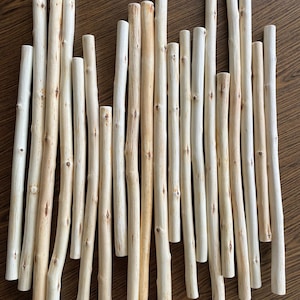 Entrindete Holzstäbe Dünne Makramee-Hängedübel Verschiedene Größen für hängende Wandteppiche und Bastelprojekte aus echtem Ast-Holzstab