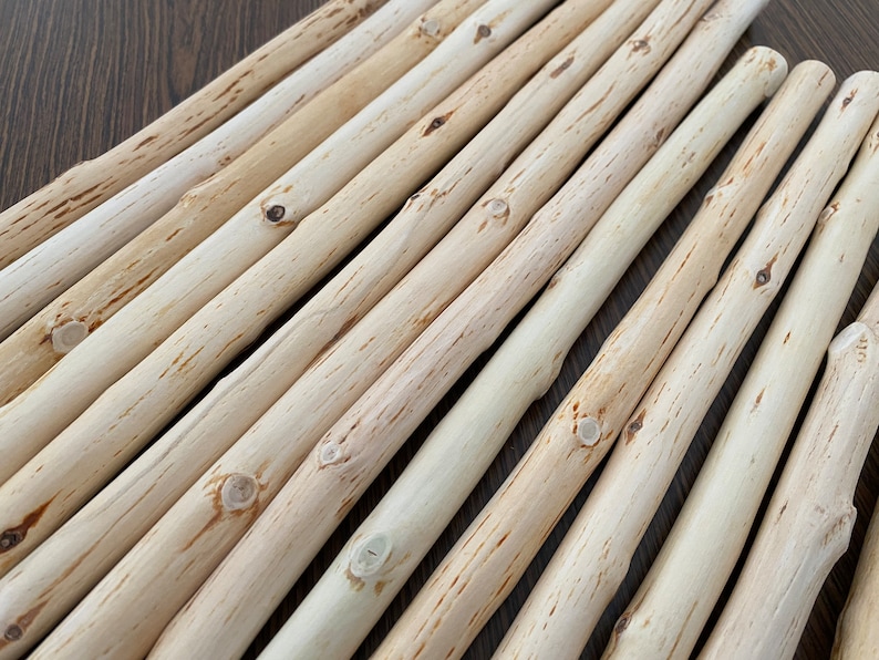Bastoncino di legno di betulla: ramo naturale pelato per macramè e decorazioni rustiche immagine 9