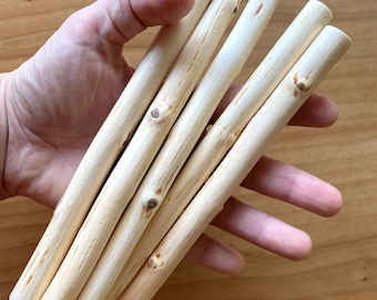 0.55 in/1,4 cm Thin Peeled Birch Wood Sticks 20cm/7,87in Long for Weaving Projects and Macrame and Hanging Tapestries