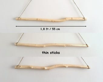 1,8ft / 55cm Wood Sticks for Hangings Tapestries and Craft Projects From Real Branch Curved Stick Macrame Hanging Dowel Peeled Wooden Pole