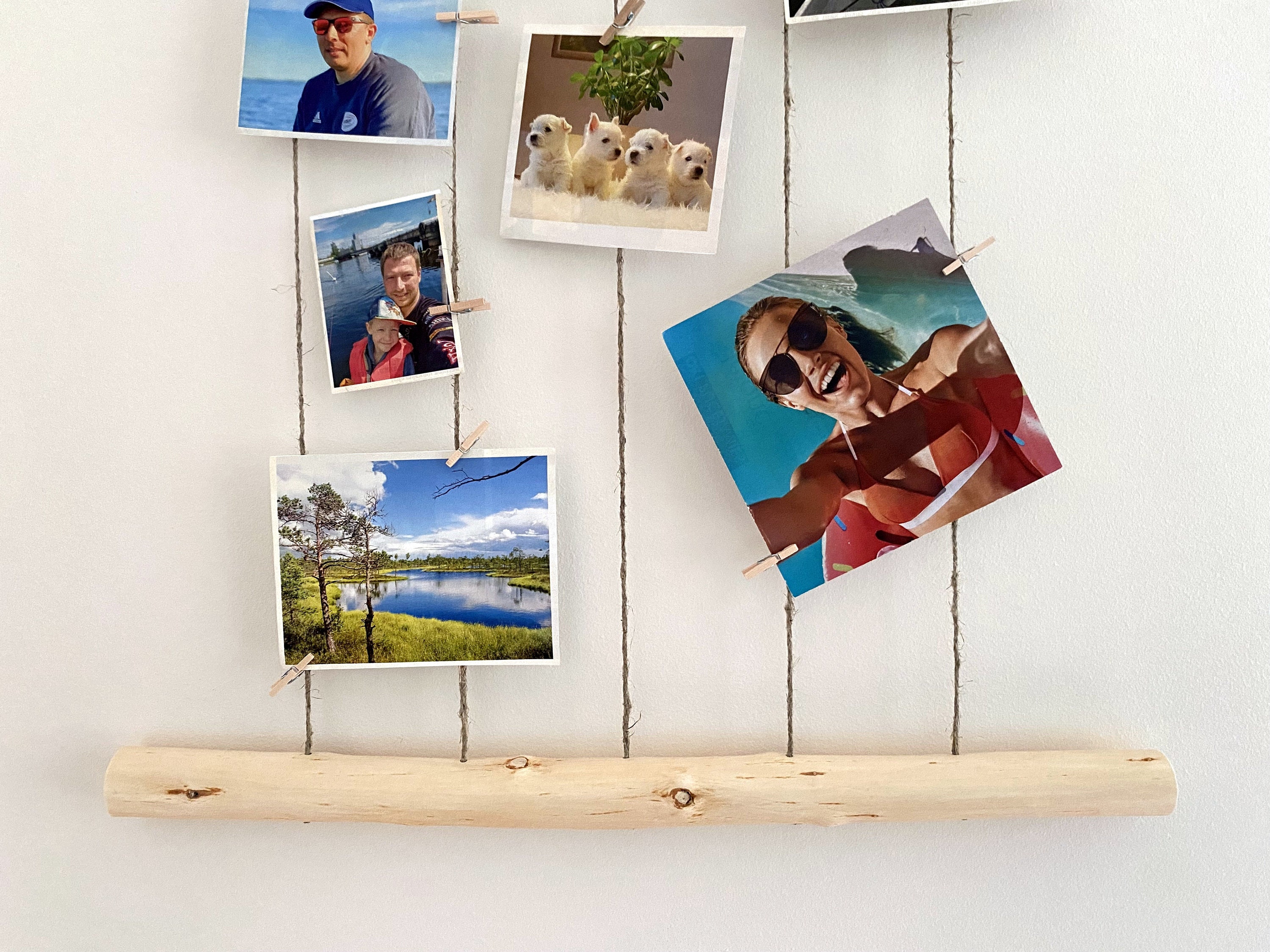 1.5ft/45cm Wide Handmade Hanging Photo Memory Frame With Mini Pegs - Etsy