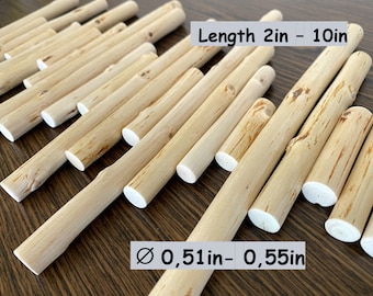 Different Lengths Thin Diameter Natural Wood Dowels Wooden Supplies Natural Piece of Birch Tree Branch Thin Peeled Birch Stick