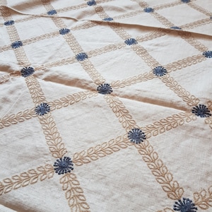 Clarke & Clarke - Cressida (Denim) -  Designer Upholstery Fabric Remnant, 1.3m length, 1.35m width, 40% off RRP 45per metre