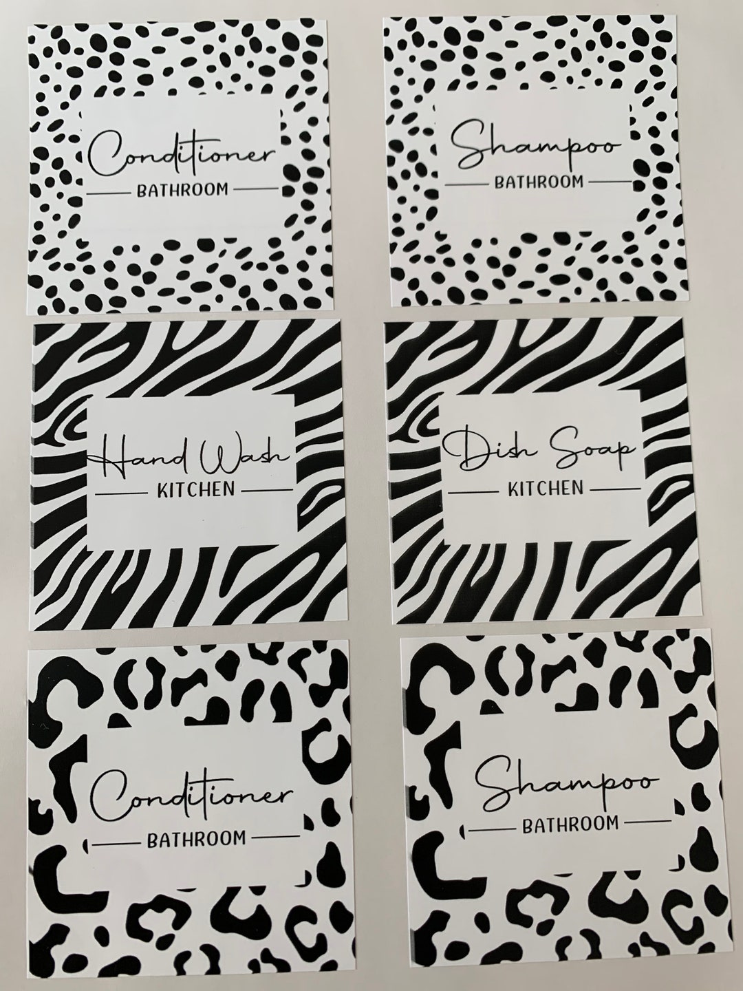 Animal Print Labels Leopard Labels Zebra Print Labels Etsy