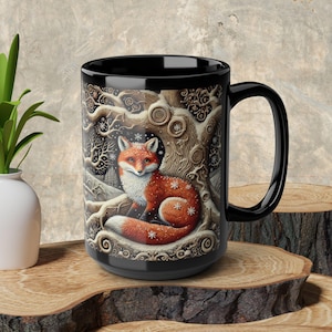 Rustic Fox Coffee Mug: Cozy Fall Decor, Animal Lover Gift