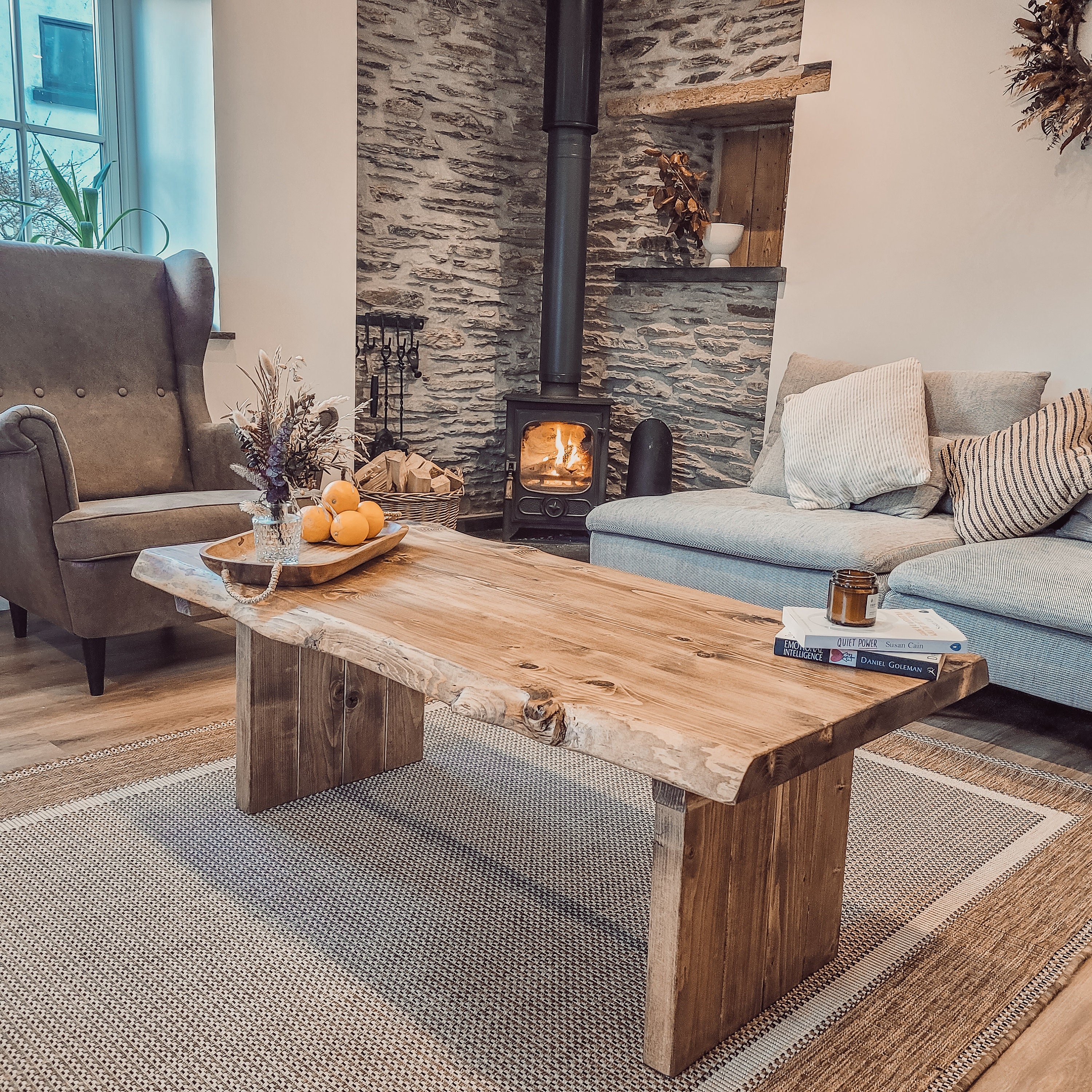 Vintage live sale edge coffee table