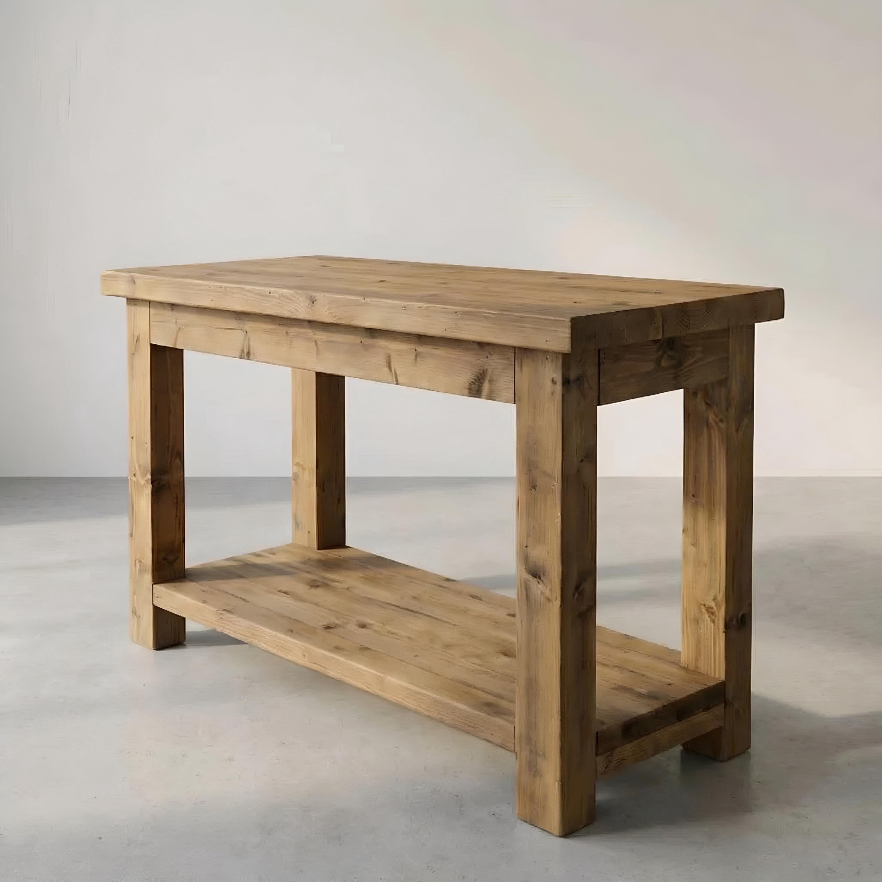 ISLAND - Rustic Kitchen Island Solid Wood Table - Etsy UK