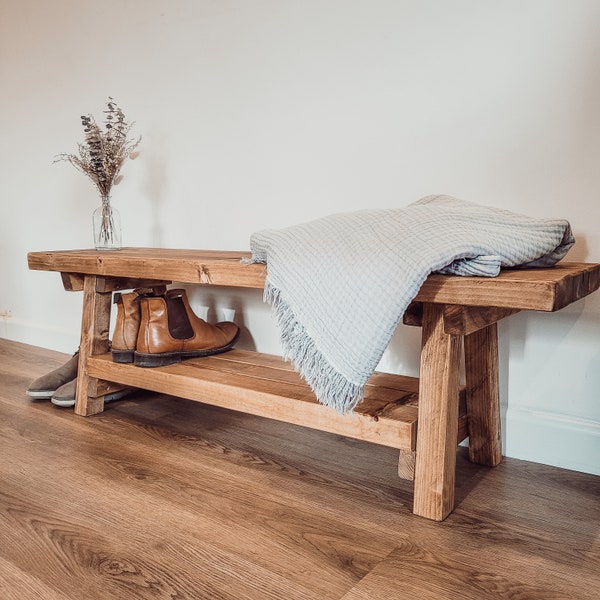 VORA Rustic Bench For Entryway