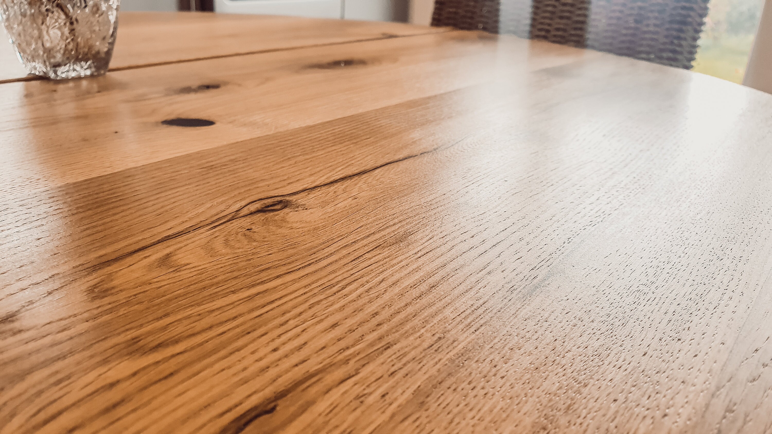 Solid Oak Round Dining Table - Etsy UK