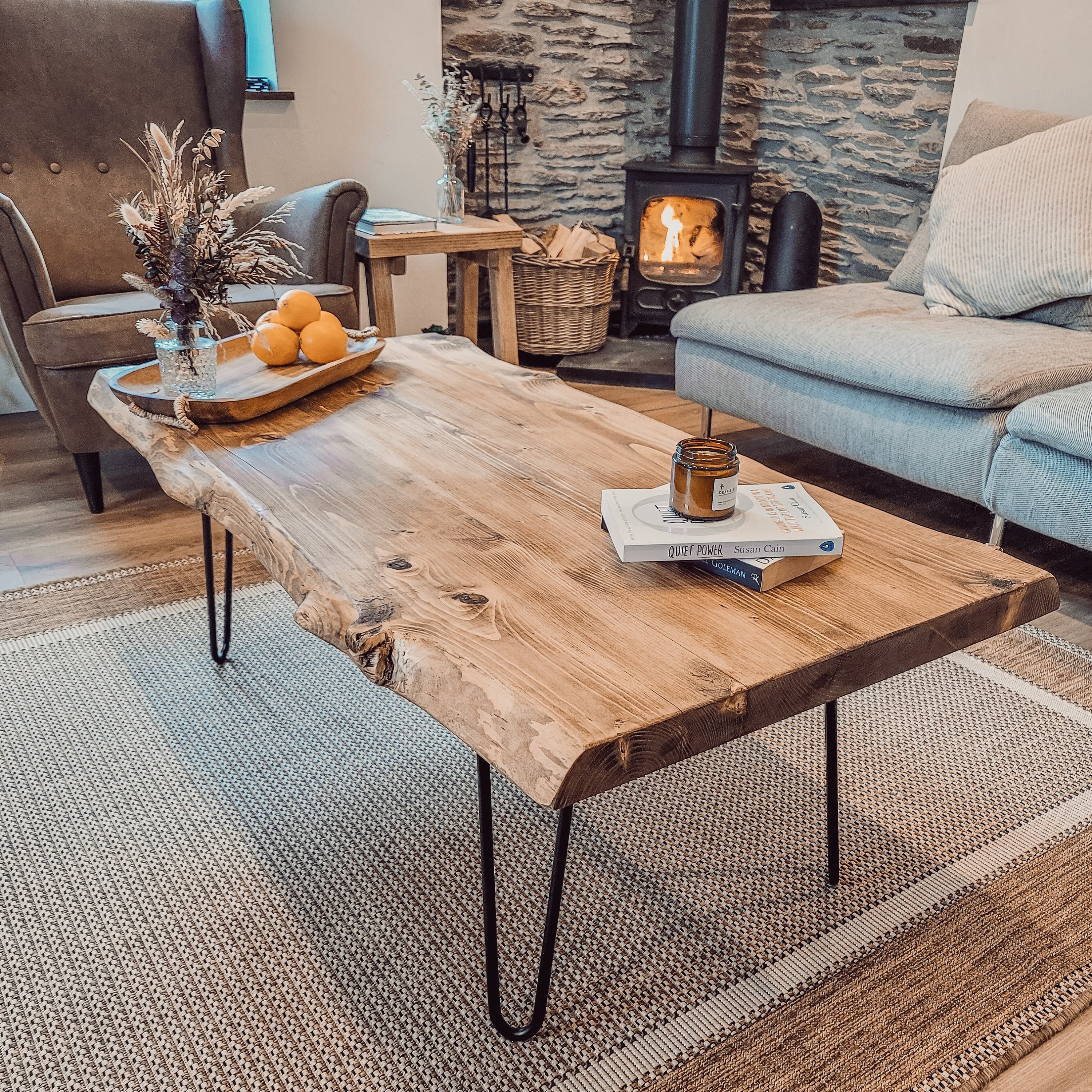 INAVANCE ONES TABLE（ウォールナット） VENA Waney / Live Edge Coffee Table Rustic Solid Wood