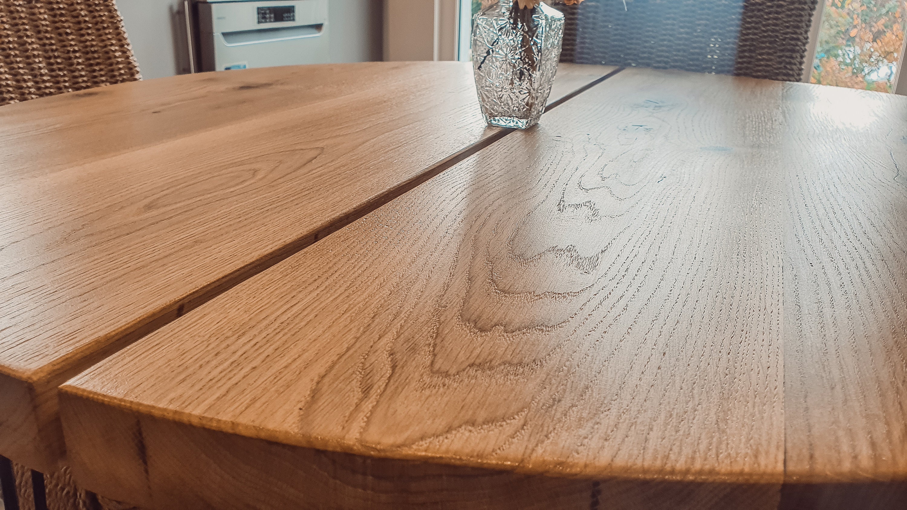 Solid Oak Round Dining Table - Etsy UK