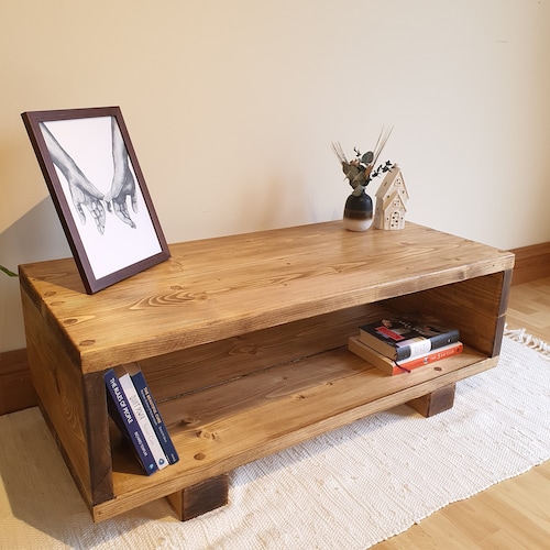 Rustic Handmade Solid Wood Sleeper Coffee Table Etsy