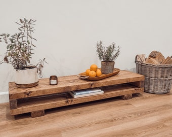 Rustic Solid Wood TV Unit: VIOT Low Media Console