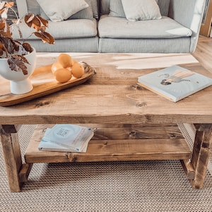 Cottage Style Coffee Table With Shelf