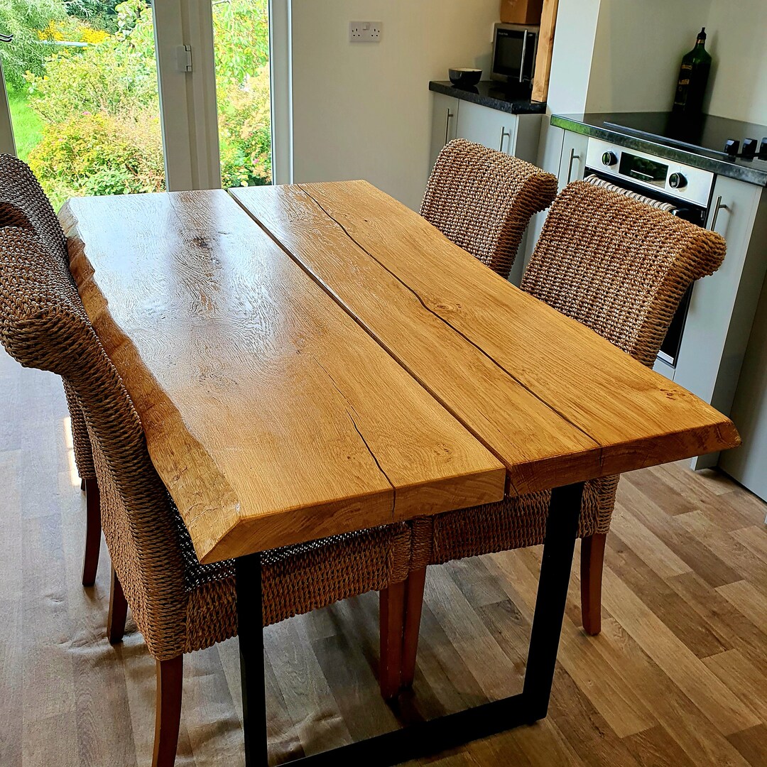 Oak Live Edge Dining Table 180cm Long - Etsy UK