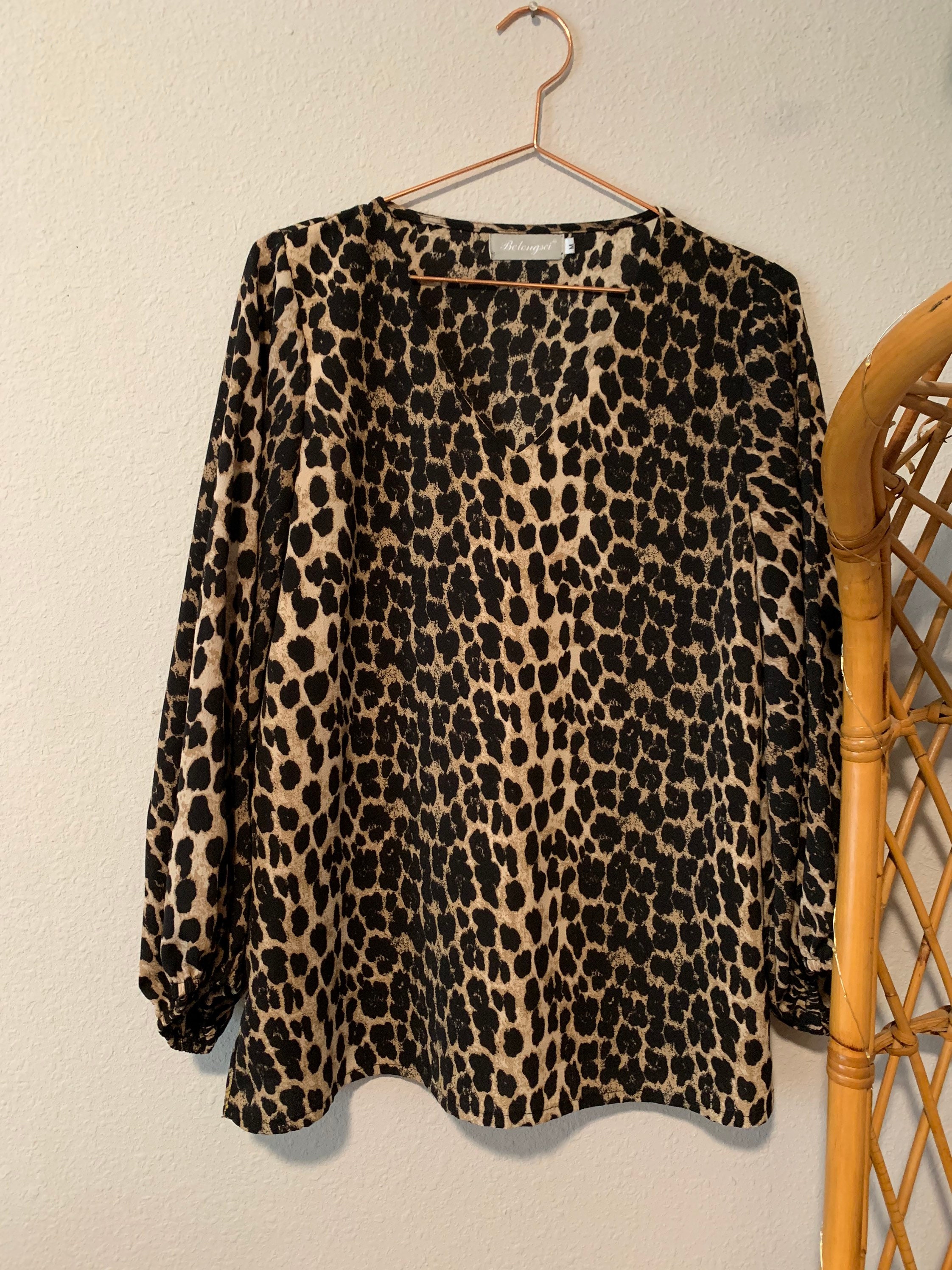 Medium Cheetah Animal Blouse Top Shirt Preloved Vintage | Etsy