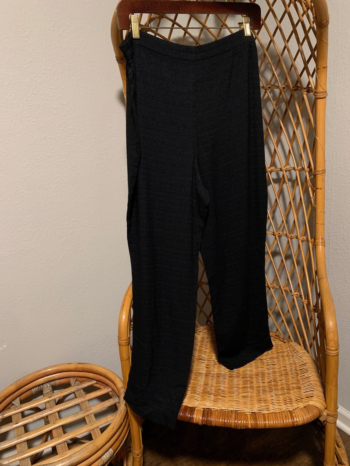 Large Black Flowy Pants Gaucho Capris Preloved Vintage Retro | Etsy