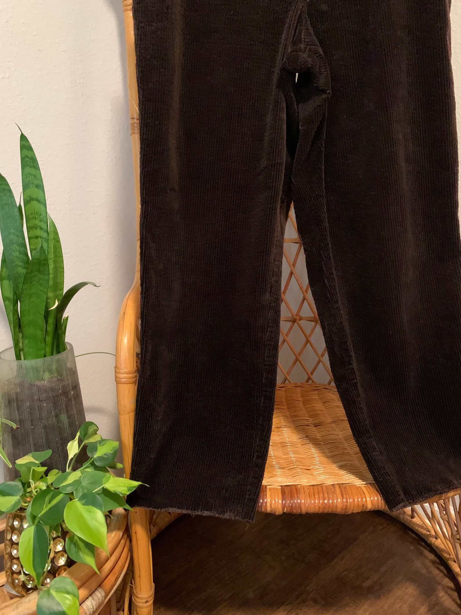Brown corduroy straight leg high waist pants vintage retro | Etsy