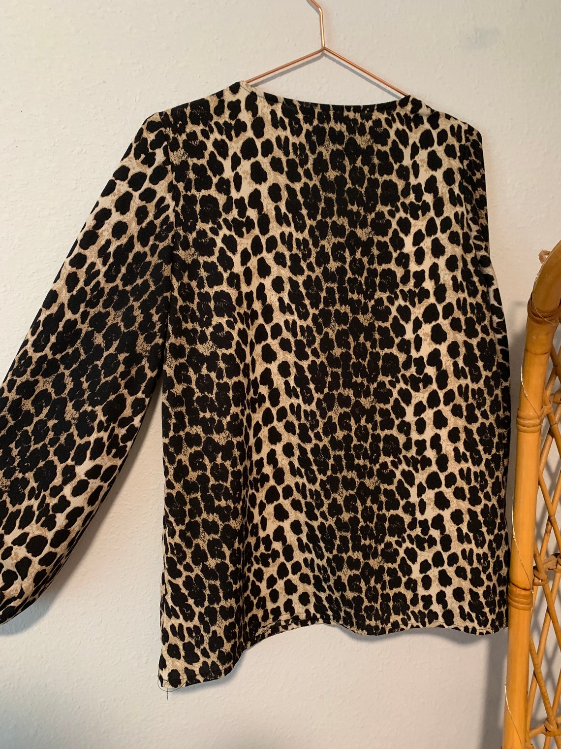 Medium Cheetah Animal Blouse Top Shirt Preloved Vintage | Etsy