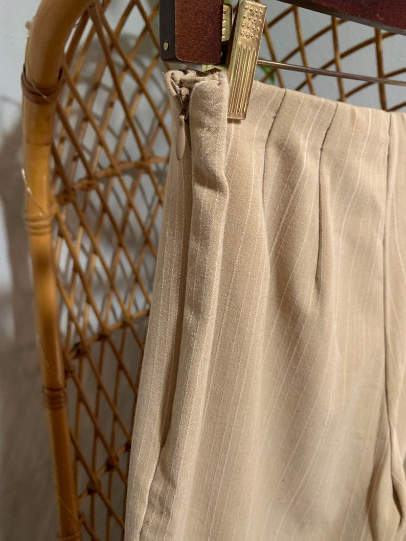 tan straight leg high waist pants high waist tan pants vintage retro preloved pants
