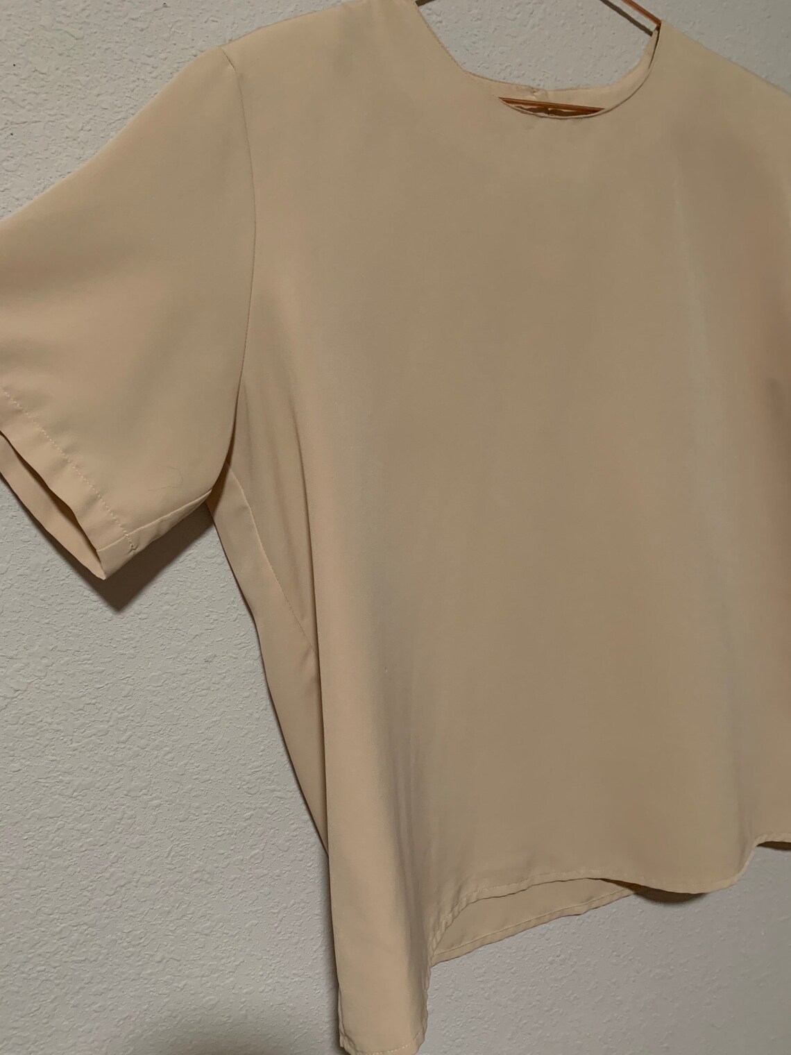 Cream Shoulder Pads Blouse Preloved Vintage Retro Recycled Etsy