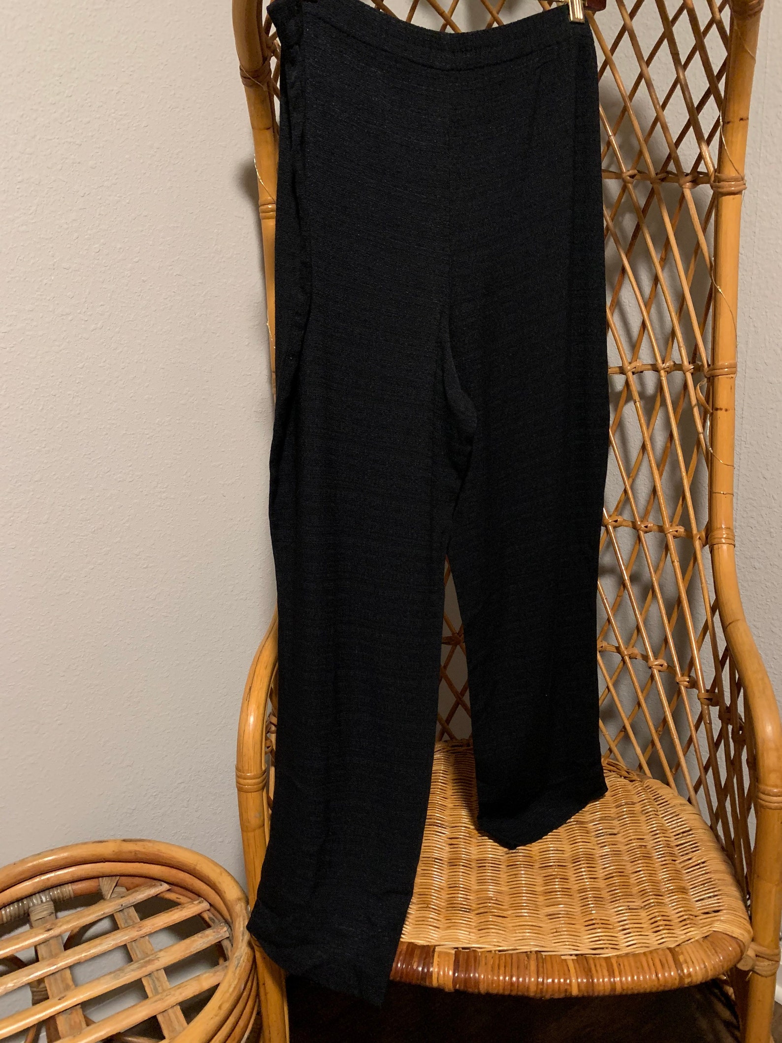 Large Black Flowy Pants Gaucho Capris Preloved Vintage Retro Etsy