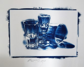 Glass (cyanotype original art)
