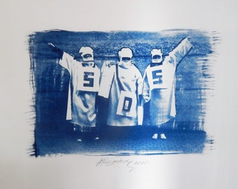 SOS (cyanotype original art)