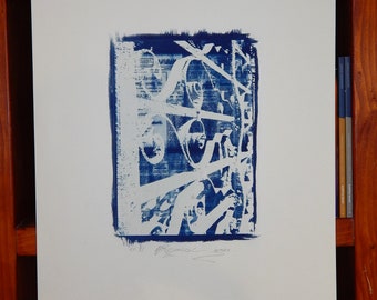 Bügeleisen (Cyanotypie original Kunst)