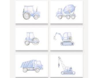 Construction Prints, Nursery Prints, Boys Bedroom Prints, Boys Room Prints, Nursery Decor, Bedroom Decor, Digger Prints, Tractor Prints