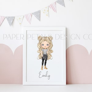 Girls Prints, Personalised Prints, Teenager Bedroom Decor, Personalised Gifts, Girls Bedroom Prints, Girls Pictures, Character Prints