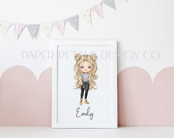 Girls Prints, Personalised Prints, Teenager Bedroom Decor, Personalised Gifts, Girls Bedroom Prints, Girls Pictures, Character Prints