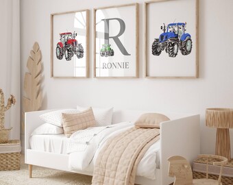 Tractor Prints, Boys Bedroom Decor, Tractor Decor, Tractor Decor, Personalised Prints, Tractor Bedroom