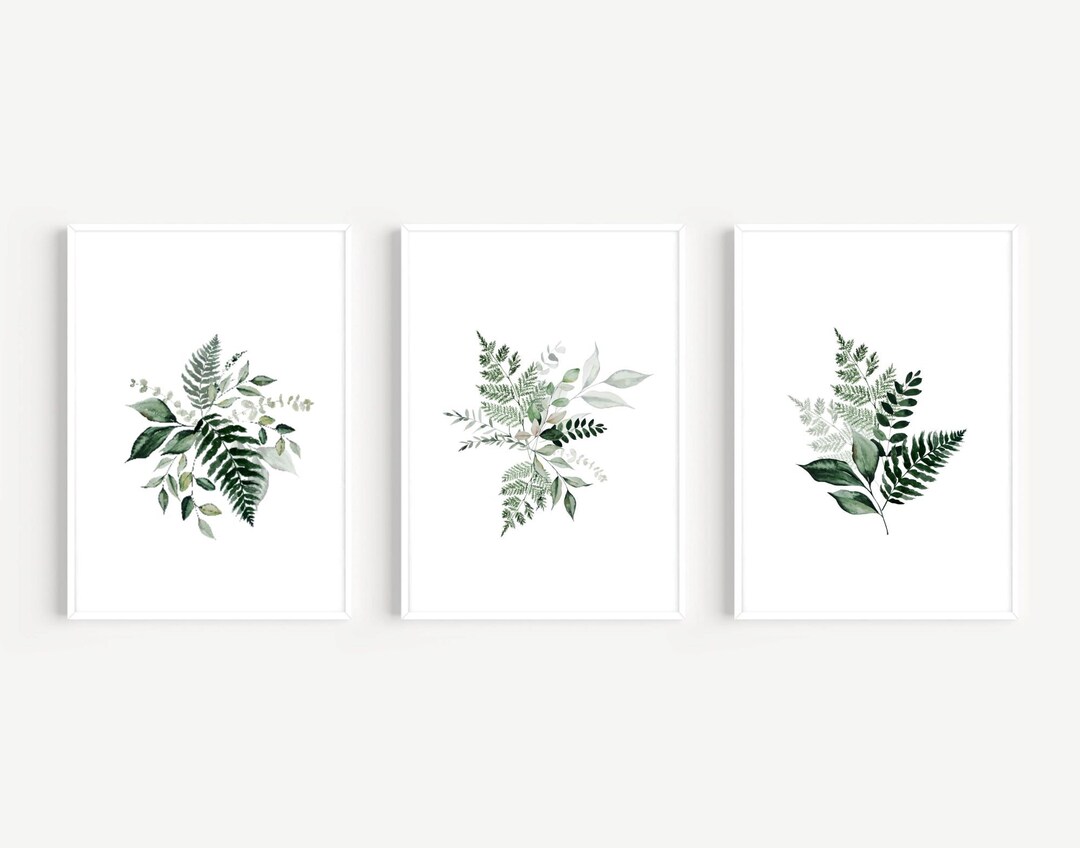 Botanical Prints, Set of 3, Wall Art, Home Decor, Room Prints, Leaf ...