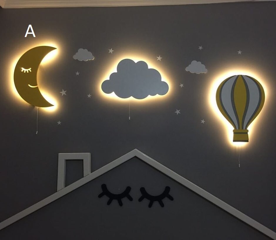 Kids nightlight baby bedroom ceiling lights nursery bedside Etsy