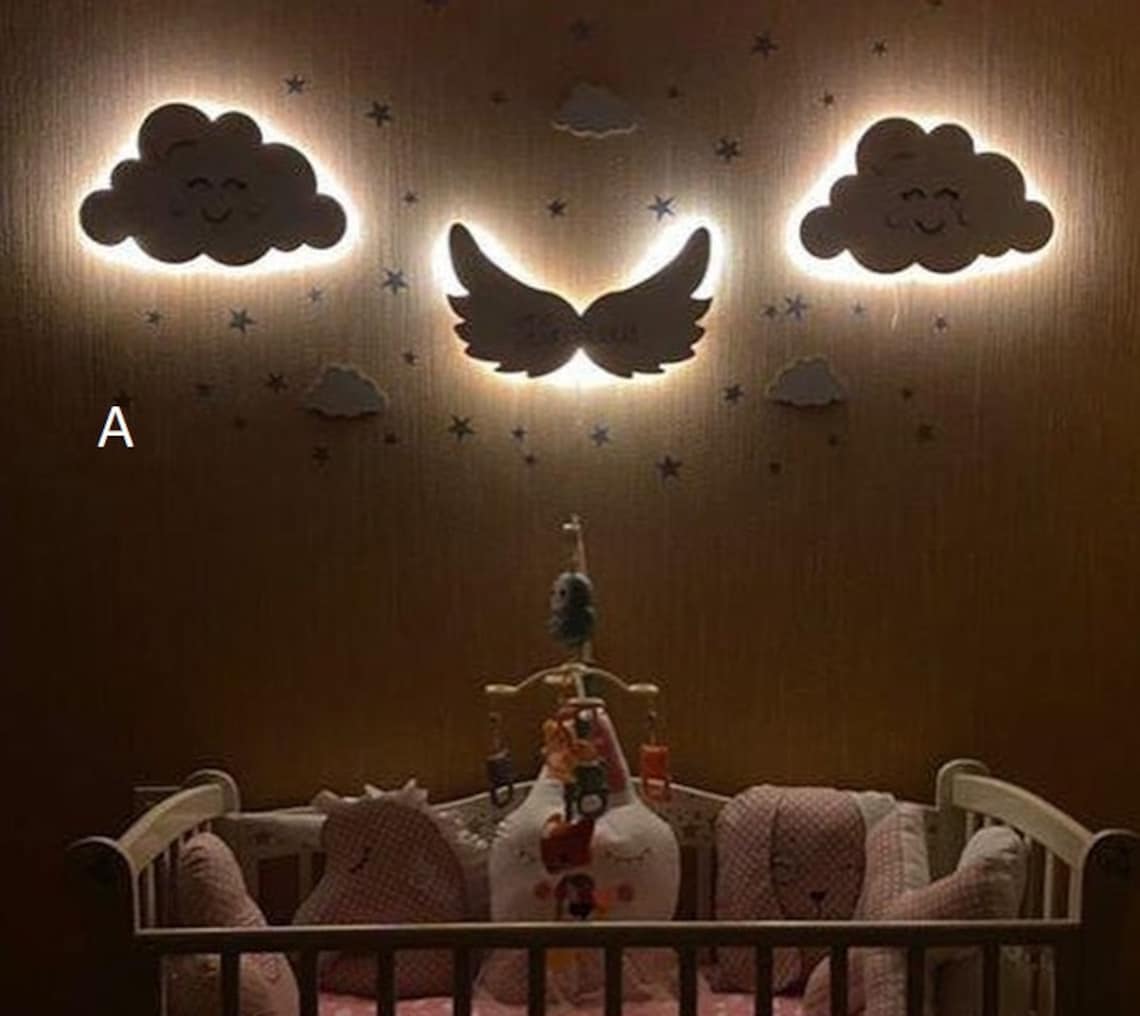 Nursery Wall Light childrens wooden night lights Baby Room Etsy
