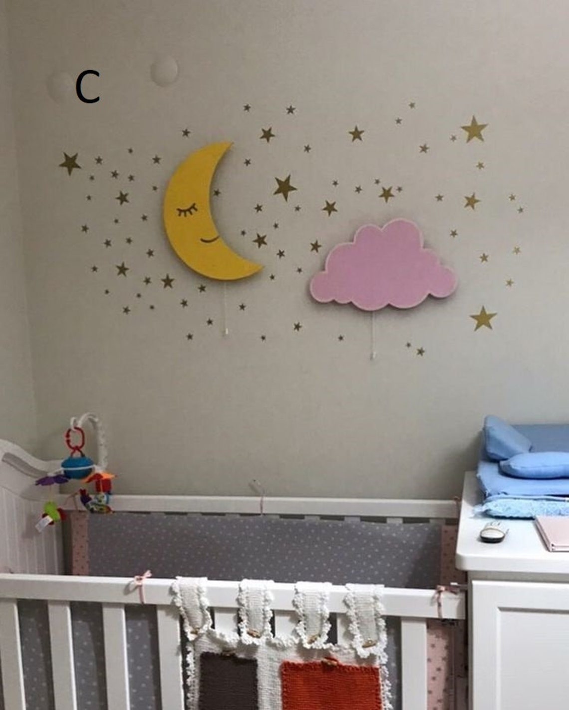 Childrens nightlight baby bedroom wall light wooden nursery Etsy
