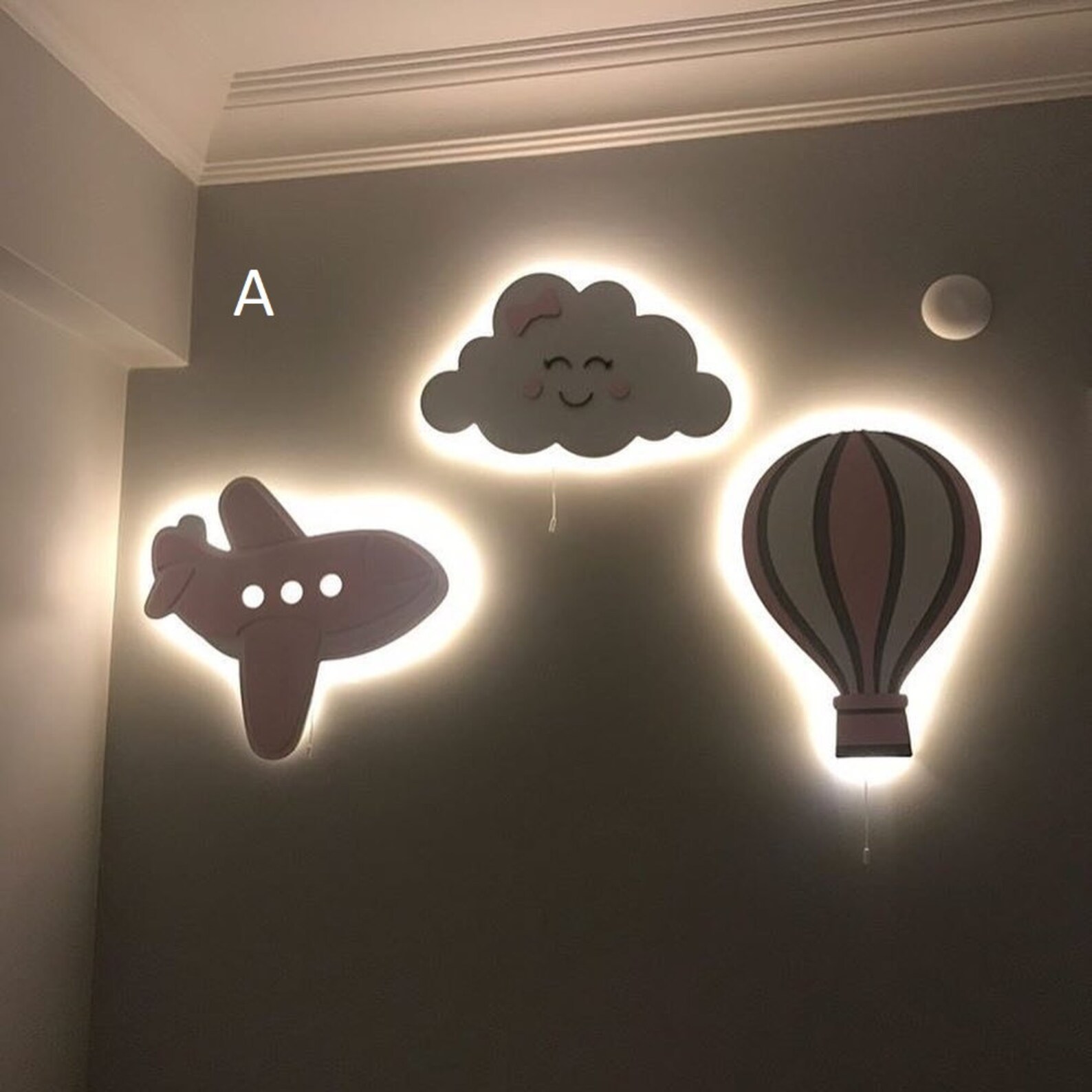 Childrens nightlight baby bedroom wall light wooden nursery Etsy