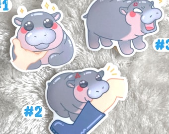 Pack de pegatinas MOO DENG, adorable hipopótamo kawaii, set de pegatinas para portátil, memes, animales, Moodeng, vinilo, teléfono, coquetas, pegatinas virales y divertidas