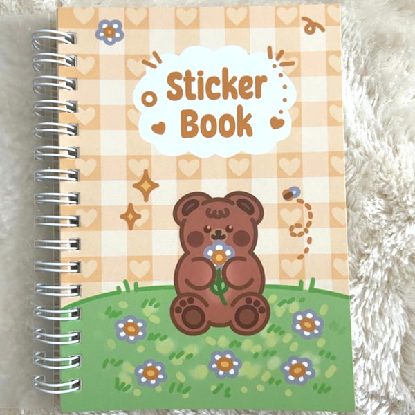 Reusable Sticker Book 100 pages kawaii cute Sticker Collect book kawaii aesthetic bear daisy heart cozy Stickerbook Album gift Collect