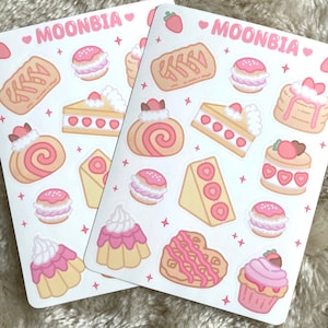 Sticker Sheet Desserts cute Sticker Sheets kawaii Bakery Sticker Sweets Strawberry Planner Sticker Bullet Journal Scrapbook Cake baking