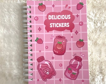 Reusable Sticker Book 100 pages kawaii cute Sticker Collect book kawaii girly drinks aesthetic Stickerbook Stickercollect Sticker album gift