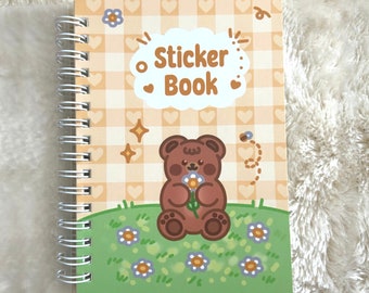 Reusable Sticker Book 100 pages kawaii cute Sticker Collect book kawaii aesthetic bear daisy heart cozy Stickerbook Album gift Collect