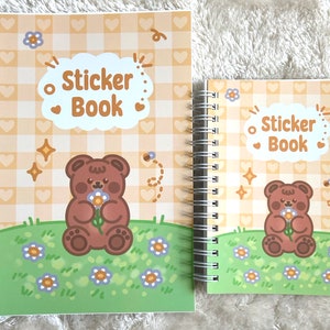 Reusable Sticker Book 100 pages kawaii cute Sticker Collect book kawaii aesthetic bear daisy heart cozy Stickerbook Album gift Collect
