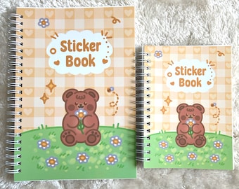 Reusable Sticker Book 100 pages kawaii cute Sticker Collect book kawaii aesthetic bear daisy heart cozy Stickerbook Album gift Collect