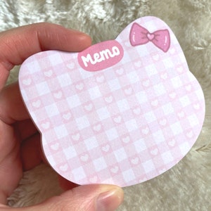 Blocco note adesive Blocco note kawaii Blocco note Diario Catlover regalo femminile fidanzata cancelleria Note adesive carino Gatto Catlover estetica kawaii