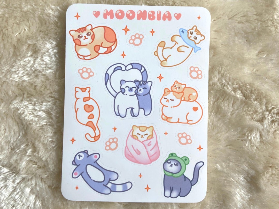 Sticker Sheet Cats Sticker Sheet Kitties Sticker Sheet Cute Sticker ...