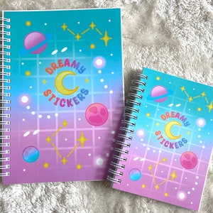 Reusable Sticker Book 100 pages kawaii cute Sticker Collect book kawaii celestial stars Moon Stickerbook Stickercollect Sticker album gift